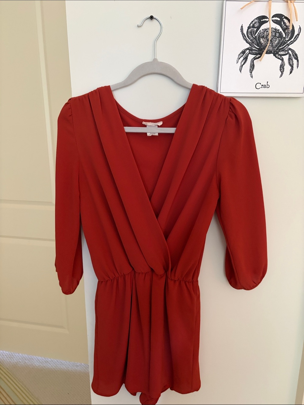 Red V-Neck Wrap Women’s Romper